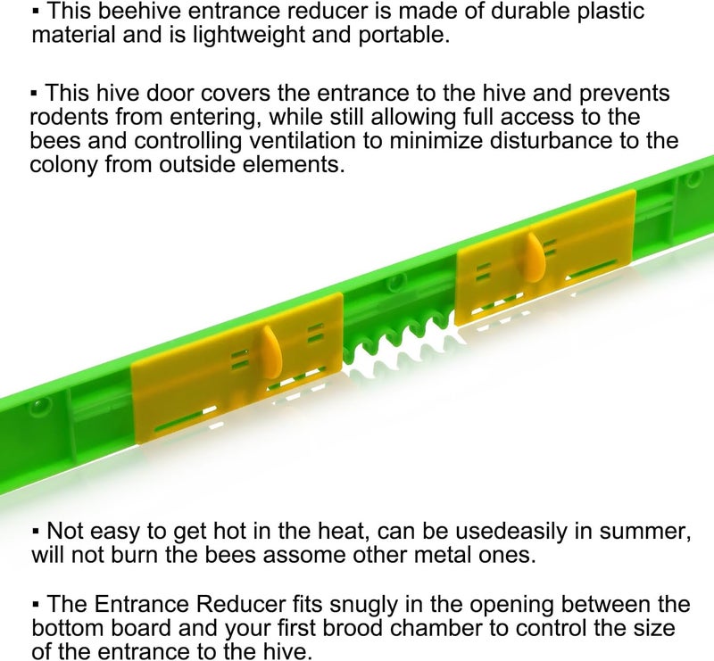 HiMo 6 Pack Bee Hive Entrance Reducer 10 Frame Adjustable Beehive Entrance Gates Bee Hive Plastic Reducer Guards Bee Hive Mouse Guard Hive Entrance Protector Beekeeping Supplies, Length 14.76 Inch - Image 3